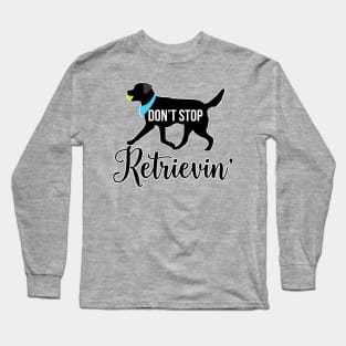 Black Lab Pattern in Teal Black Labs with Hearts Dog Patterns Long Sleeve T-Shirt